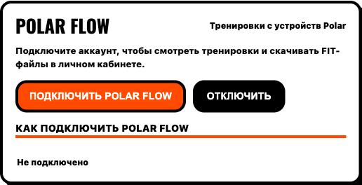 Блок Polar Flow в настройках FATRACING с кнопкой «Подключить Polar Flow»
